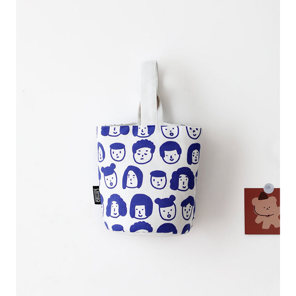 Faces [White] Canvas Bucket Bag