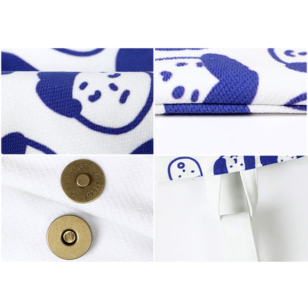 Faces [White] Canvas Bucket Bag