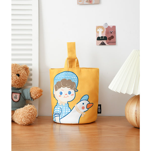 Girl Goose [Yellow] Canvas Bucket Bag