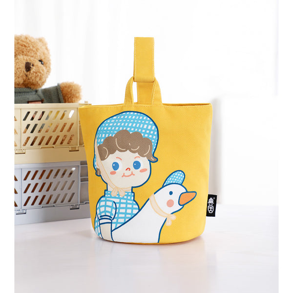 Girl Goose [Yellow] Canvas Bucket Bag