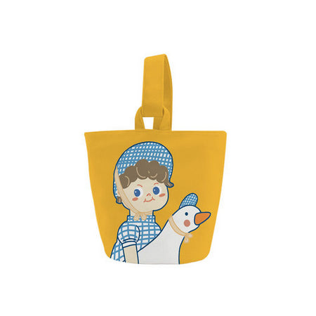 Girl Goose [Yellow] Canvas Bucket Bag