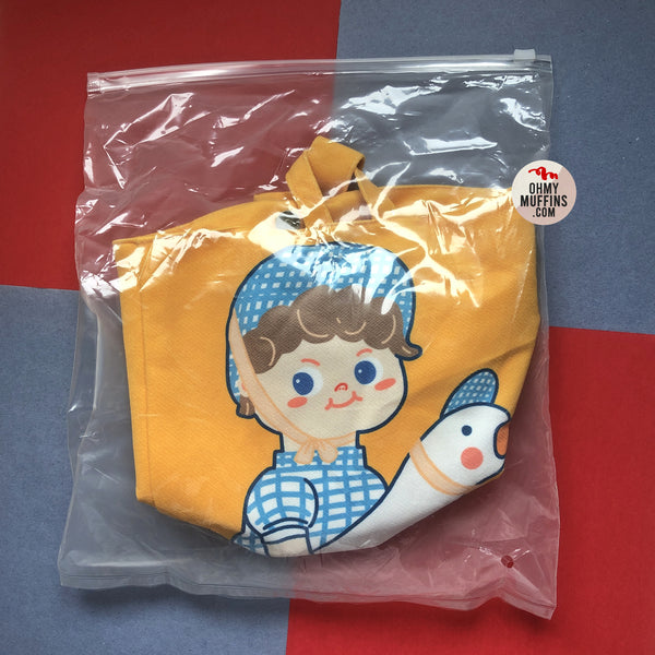 Girl Goose [Yellow] Canvas Bucket Bag