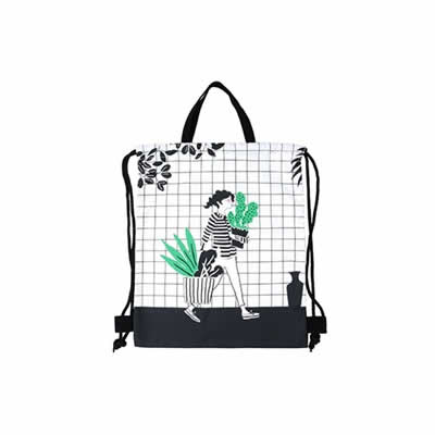 Cactus Girl Drawstring Backpack By Colourup