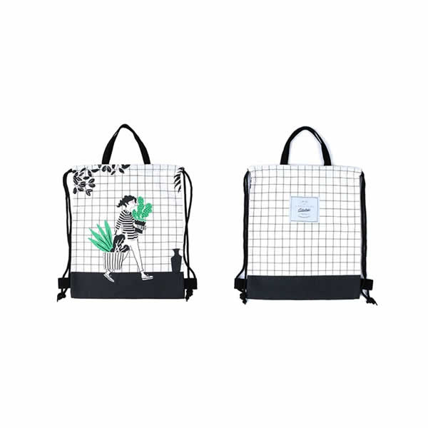 Cactus Girl Drawstring Backpack By Colourup