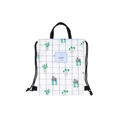 Cactus Plants Drawstring Backpack By Colourup