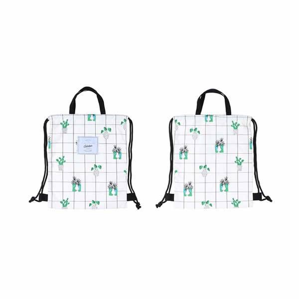 Cactus Plants Drawstring Backpack By Colourup