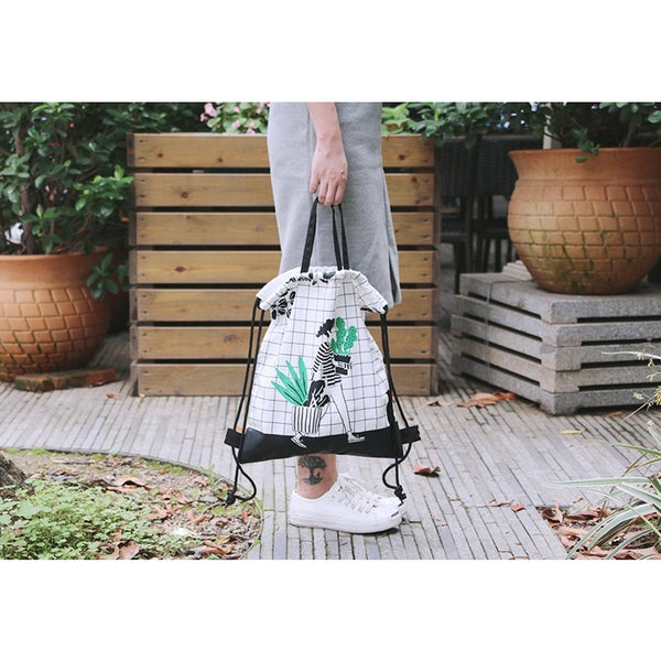 Cactus [Girl] Drawstring Backpack By Colourup