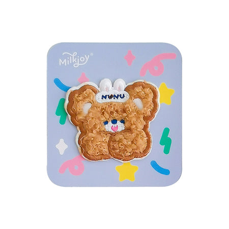 Cake Bear [Happy Bear] Embroidered Sticker & Iron-On Patch