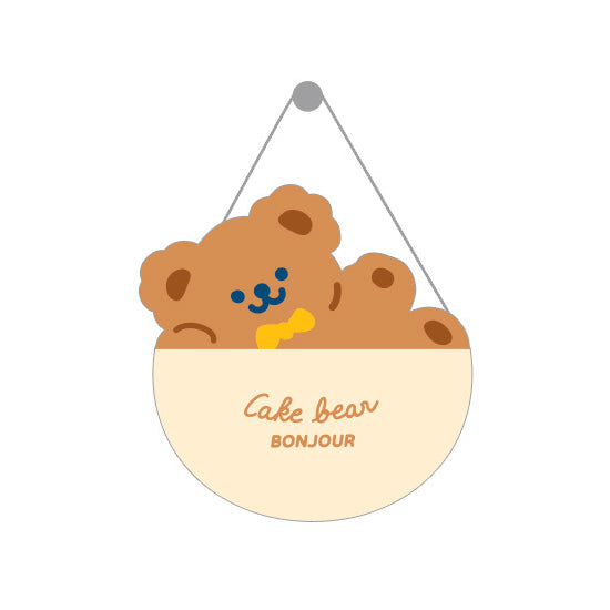 Cake Bear [Single Bear] Hanging Storage Pocket