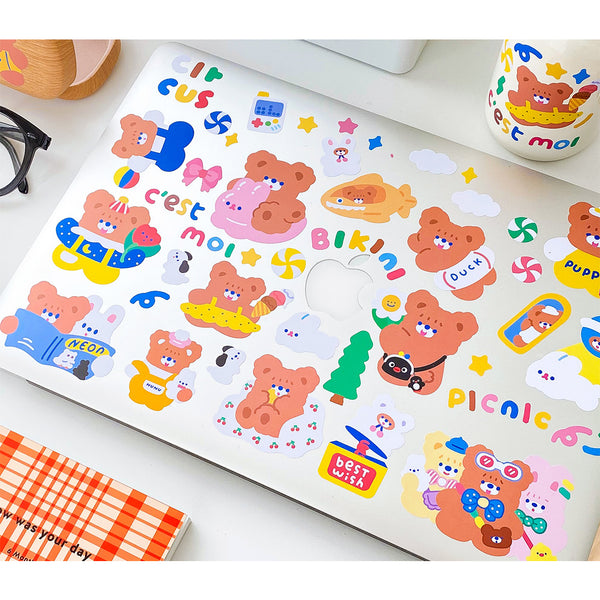 Cake Bear [Lucky Cafe] Cute Stickers By Milkjoy