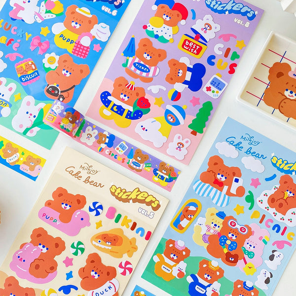 Cake Bear [Lucky Cafe] Cute Stickers By Milkjoy