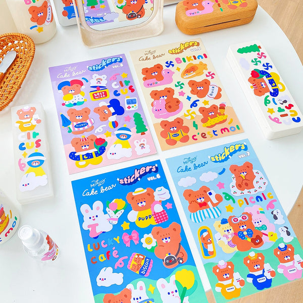 Cake Bear [Lucky Cafe] Cute Stickers By Milkjoy