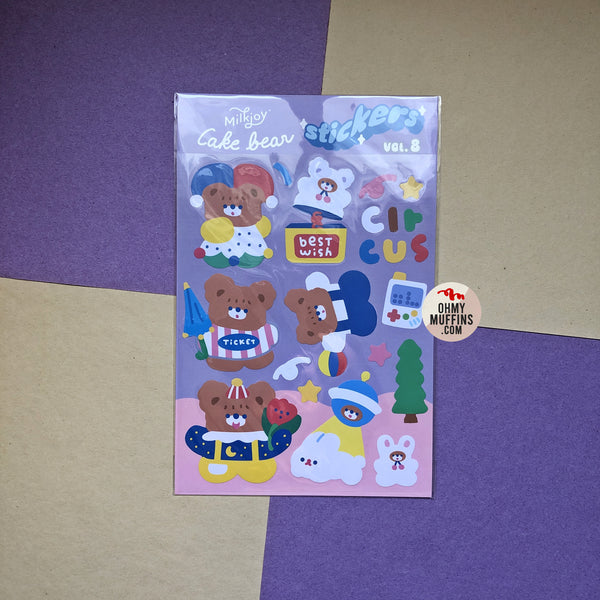 Cake Bear [Circus] Cute Stickers By Milkjoy