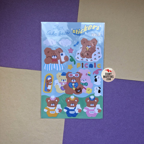 Cake Bear [Picnic] Cute Stickers By Milkjoy
