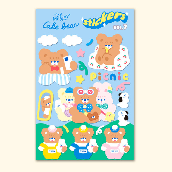 Cake Bear [Picnic] Cute Stickers By Milkjoy