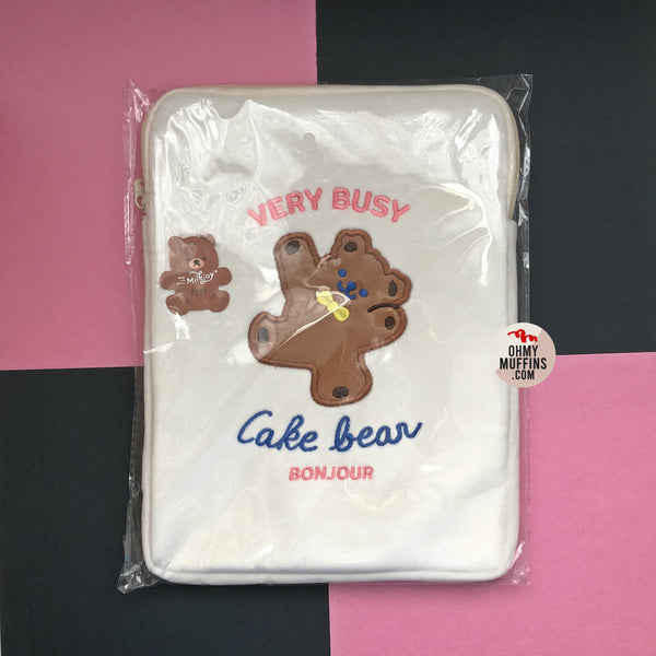 Cake Bear [White] Tablet Sleeve By Milkjoy