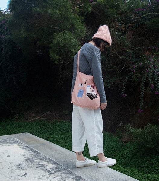 Canvas Crossbody Bag By YIZI STORE