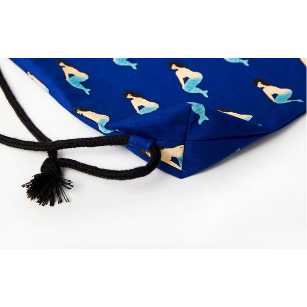 Canvas [Mermaid] Drawstring Backpack By YIZI STORE