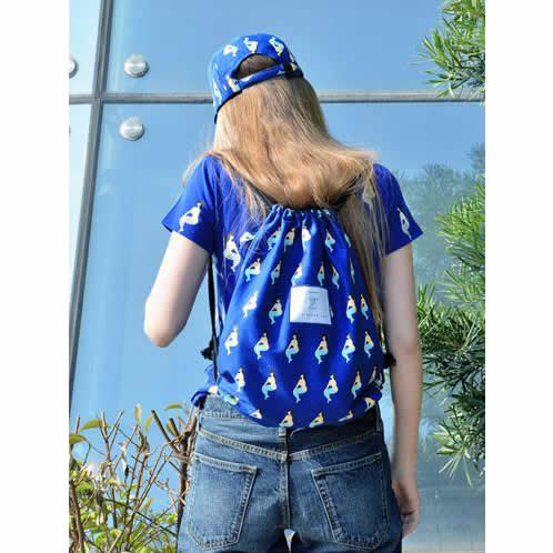 Canvas [Mermaid] Drawstring Backpack By YIZI STORE