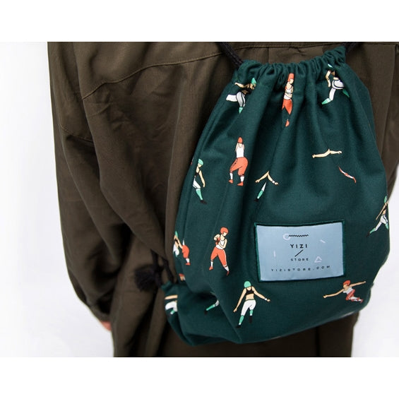 Canvas [Rugby] Drawstring Backpack By YIZI STORE
