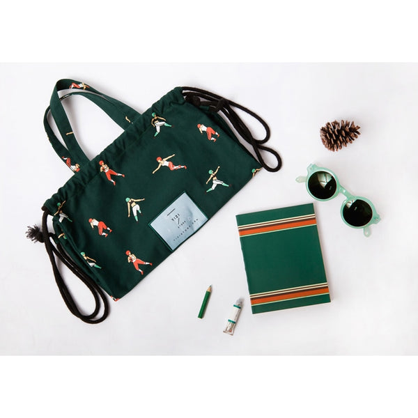 Canvas [Rugby] Drawstring Backpack By YIZI STORE
