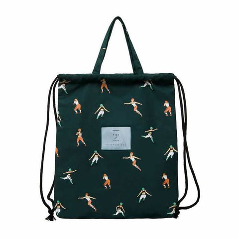 Canvas Rugby Drawstring Backpack By YIZI STORE