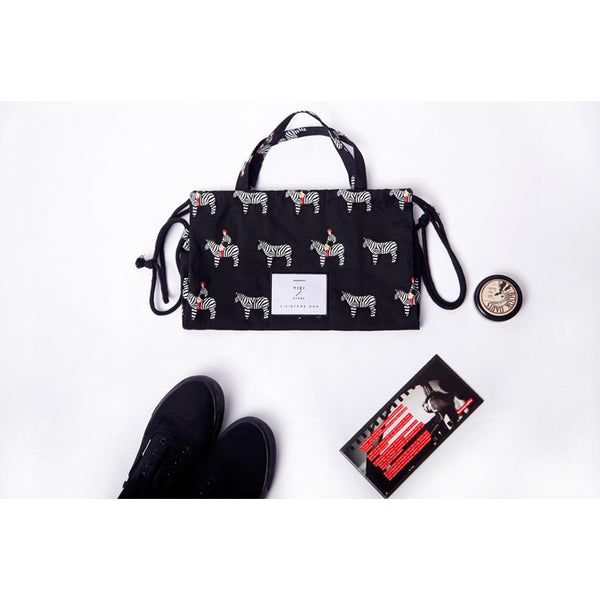 Canvas [Zebra] Drawstring Backpack By YIZI STORE