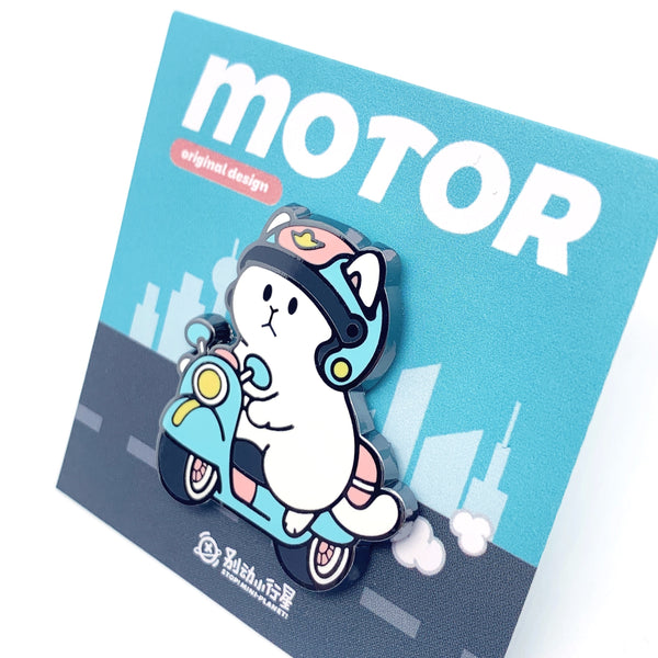 White Cat [ Motorcycle ] Pin