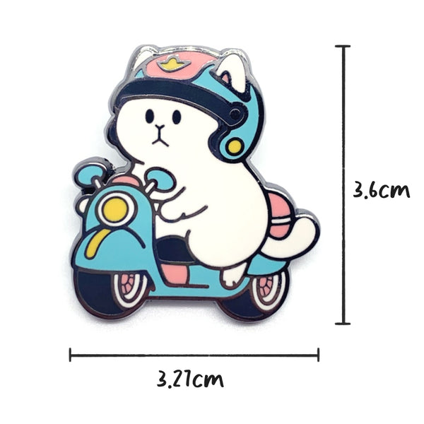 White Cat [ Motorcycle ] Pin