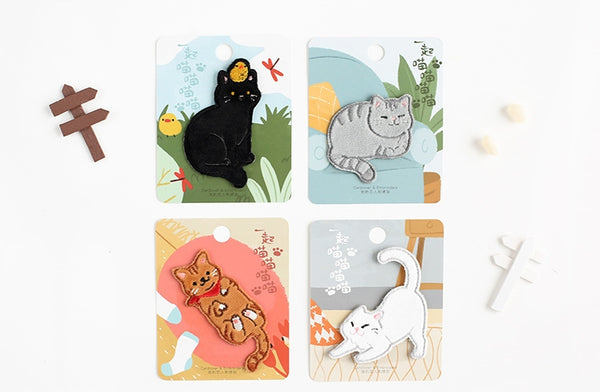 Cat Embroidered Sticker & Iron-On Patch