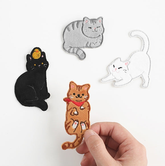 Cat Embroidered Sticker & Iron-On Patch
