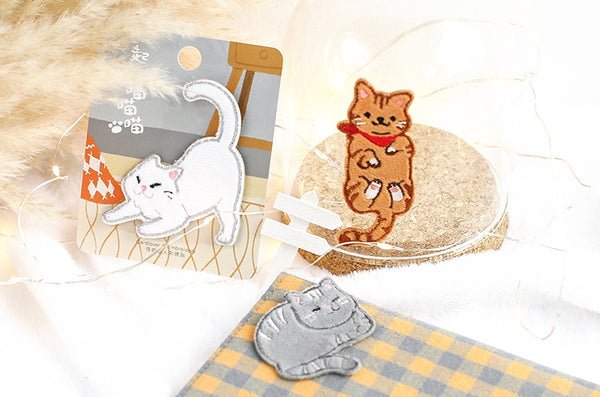 Cat Embroidered Sticker & Iron-On Patch