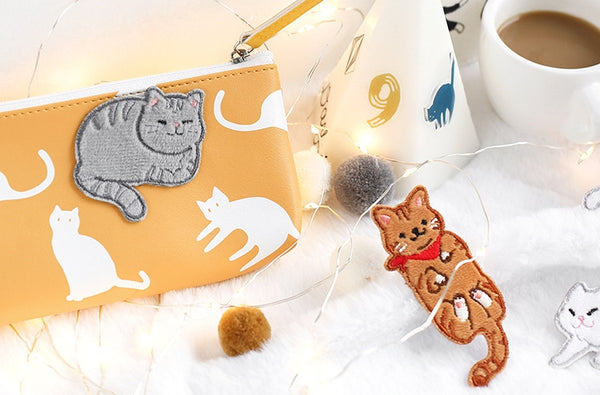 Cat Embroidered Sticker & Iron-On Patch