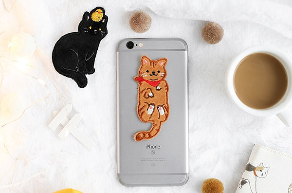 Cat Embroidered Sticker & Iron-On Patch