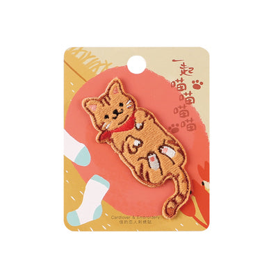 Cat Orange Tabby Cat Embroidered Sticker Patch