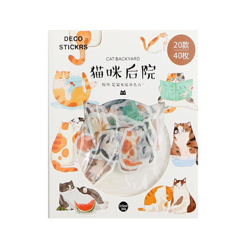 Animal [Cat Backyard] Deco Stickers Pack