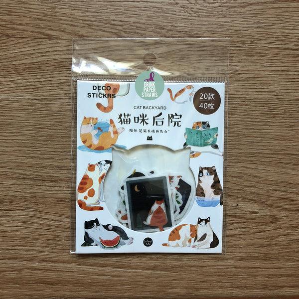 Animal [Cat Backyard] Deco Stickers Pack