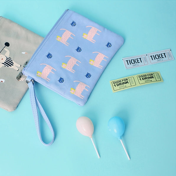 Small Storage Cat Blue Pouch By YIZI STORE X KOMESHOP