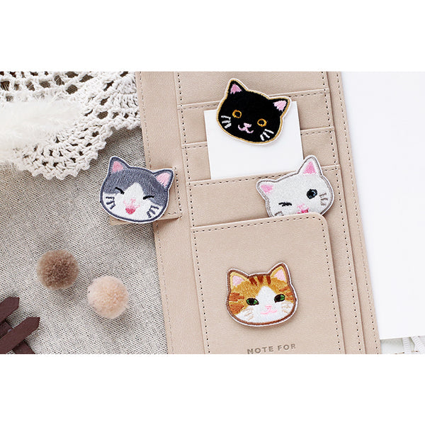 Cat Family [ Grey Cat ] Embroidered Sticker Patch