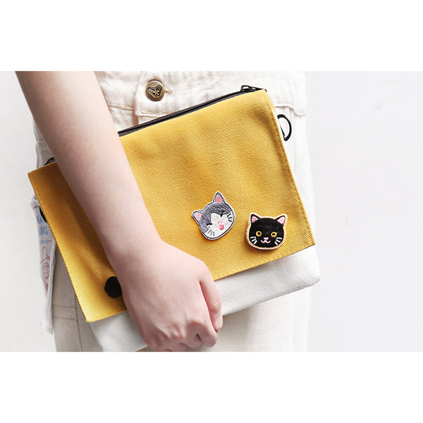 Cat Family [ Grey Cat ] Embroidered Sticker Patch