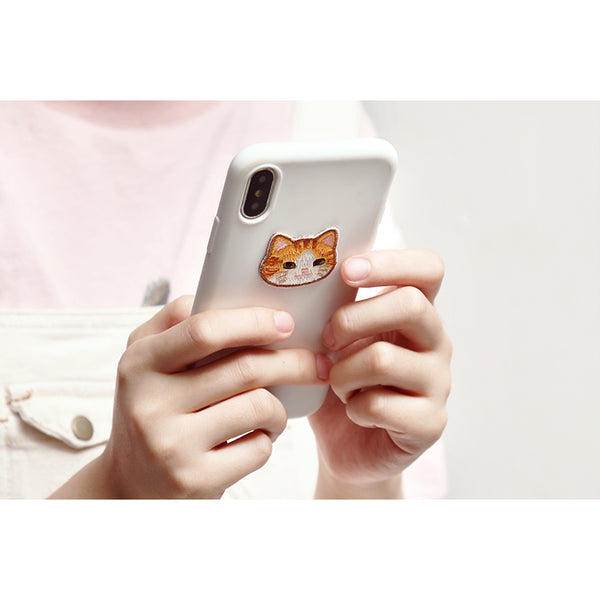 Cat Family [ Striped Orange Cat ] Embroidered Sticker Patch