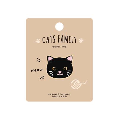 Cat Family Black Cat Embroidered Sticker Patch