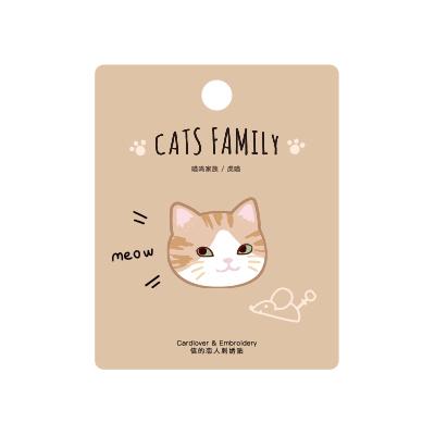 Cat Family Striped Orange Cat Embroidered Sticker Patch