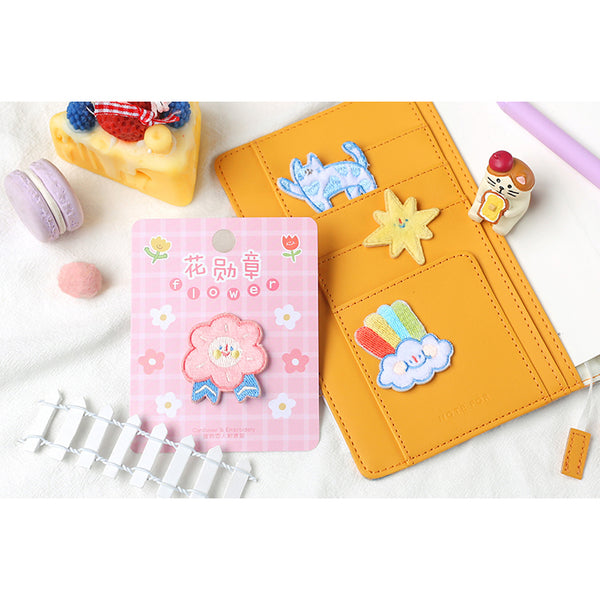 Coco World [Cream Cat] Embroidered Sticker & Iron-On Patch