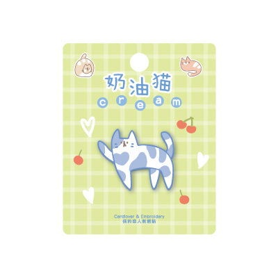 Cocoa Little World [Cream Cat] Embroidered Sticker & Iron-On Patch