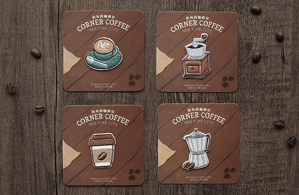 Coffee Embroidered Sticker Iron-On Patch