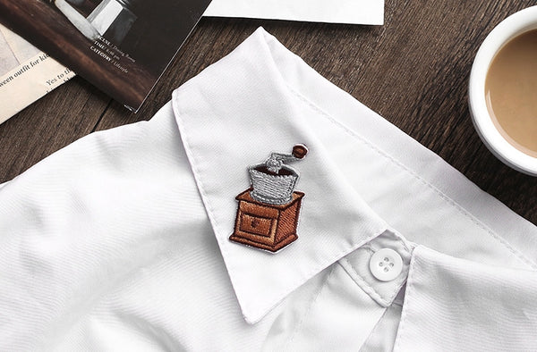 Coffee [Coffee Grinder] Embroidered Sticker Iron-On Patch
