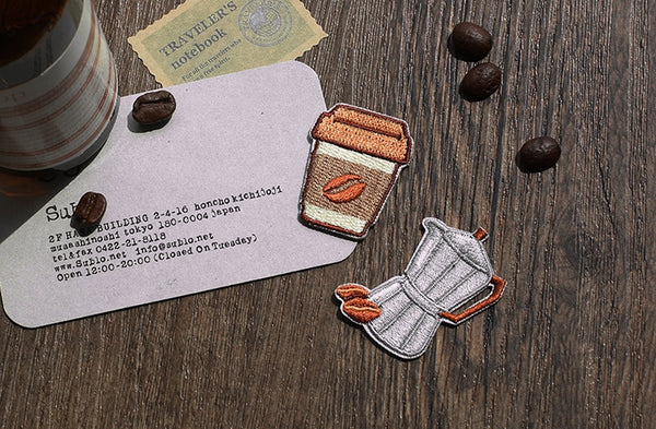Coffee [Moka Pot] Embroidered Sticker Patch