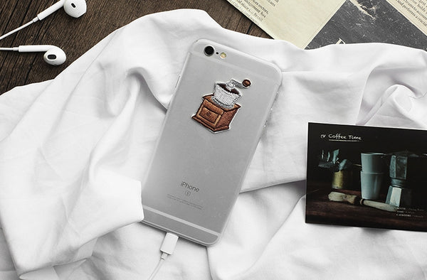 Coffee [Coffee Grinder] Embroidered Sticker Iron-On Patch