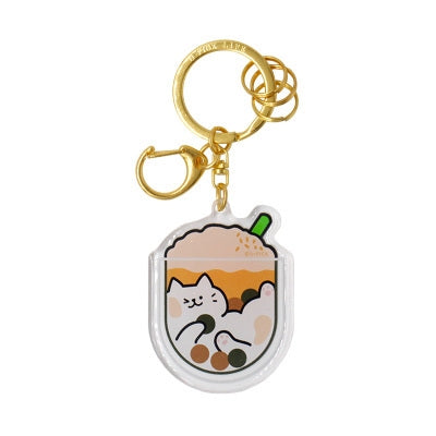 Cold Drink Cat [Brown Sugar Boba Milk] Key Chain By U-Pick